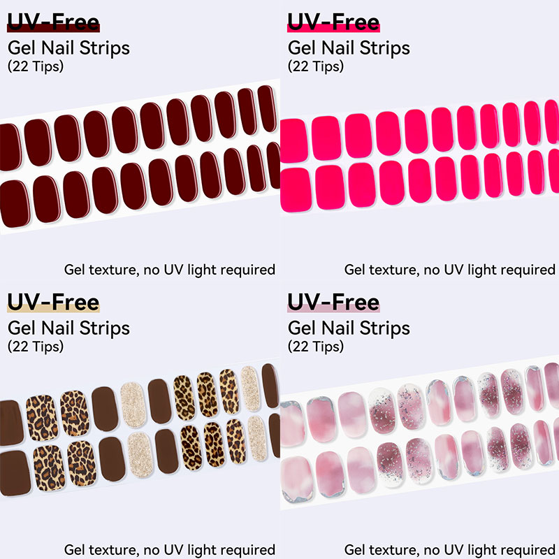 Striping Tape Nail - UV-VRIJE gelnagelstrips 22 tips zelfklevende gelnagelstickers