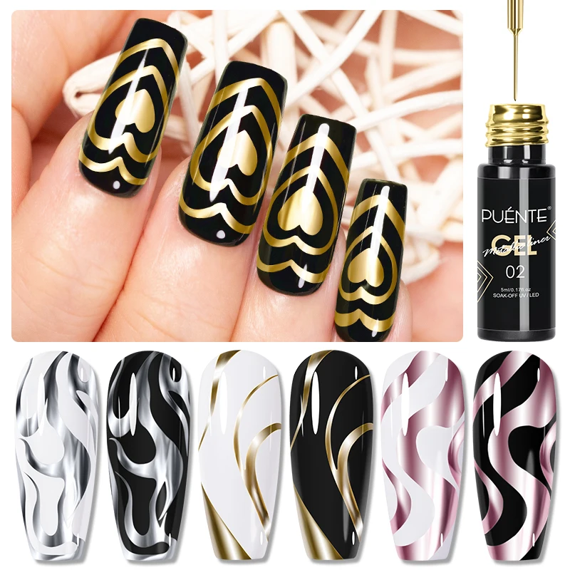 Nail Art Chrome - 5ml Gouden Zilverachtige Metallic Schilderij Liner