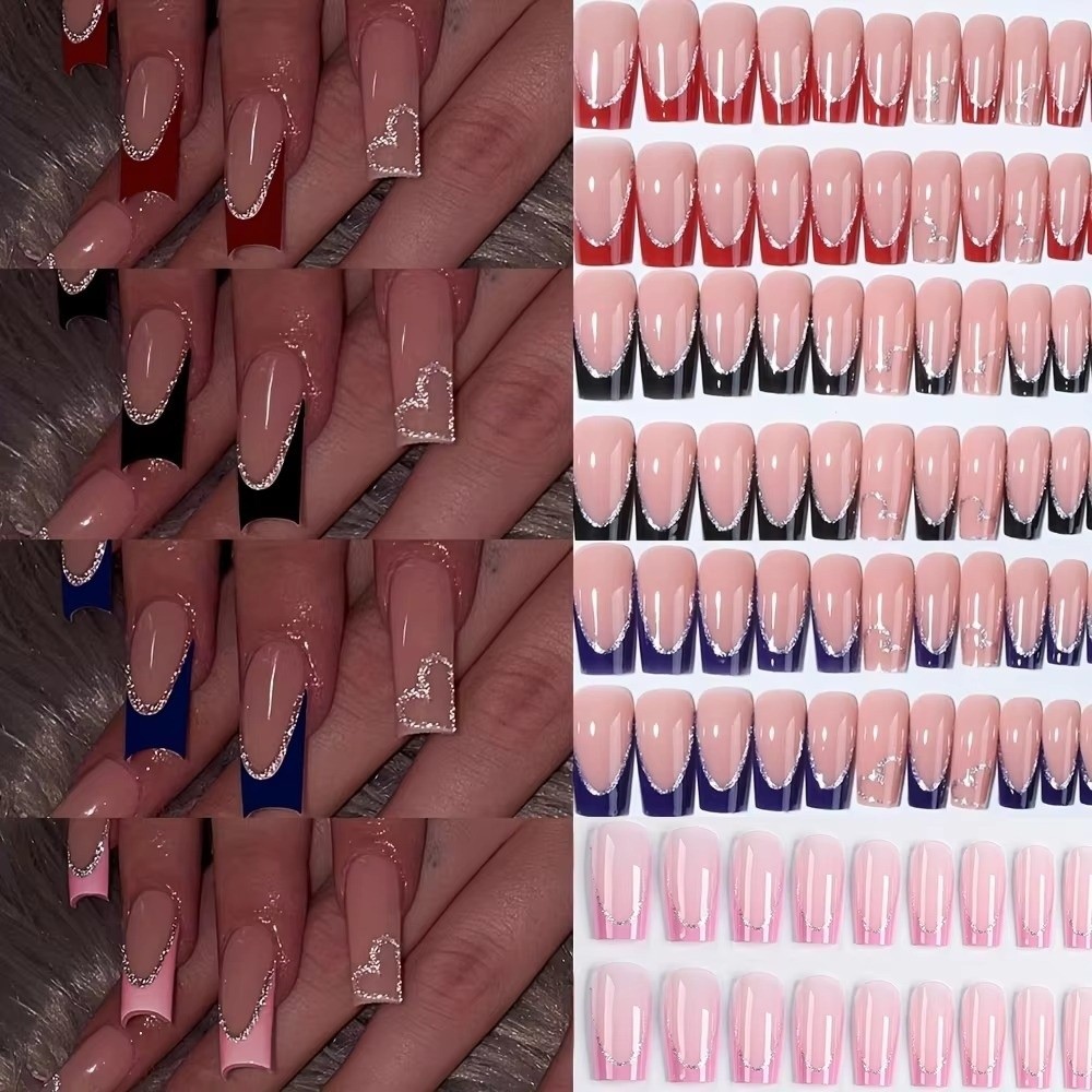 Nail Art Design - 96 stuks/doos Vierkante Vorm Opdruk Nagels