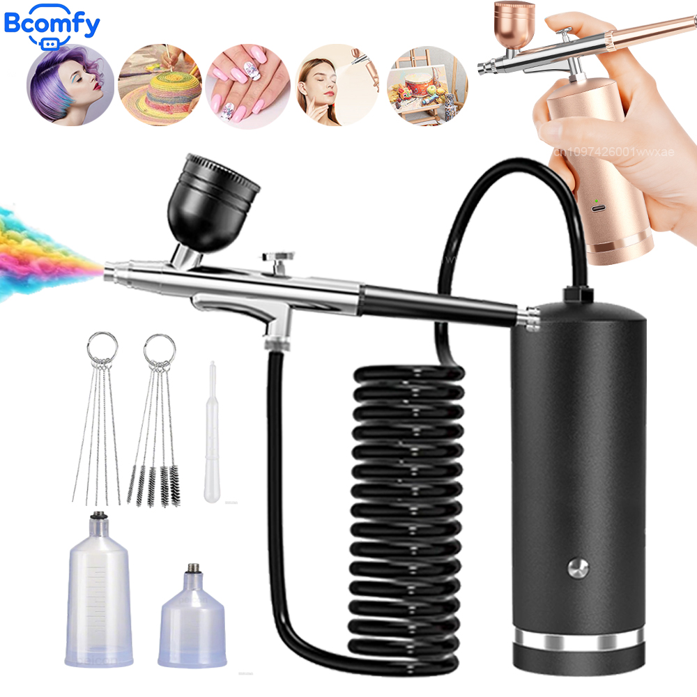 Nail Fan Brush - Airbrush met compressor Oplaadbare airbrush met