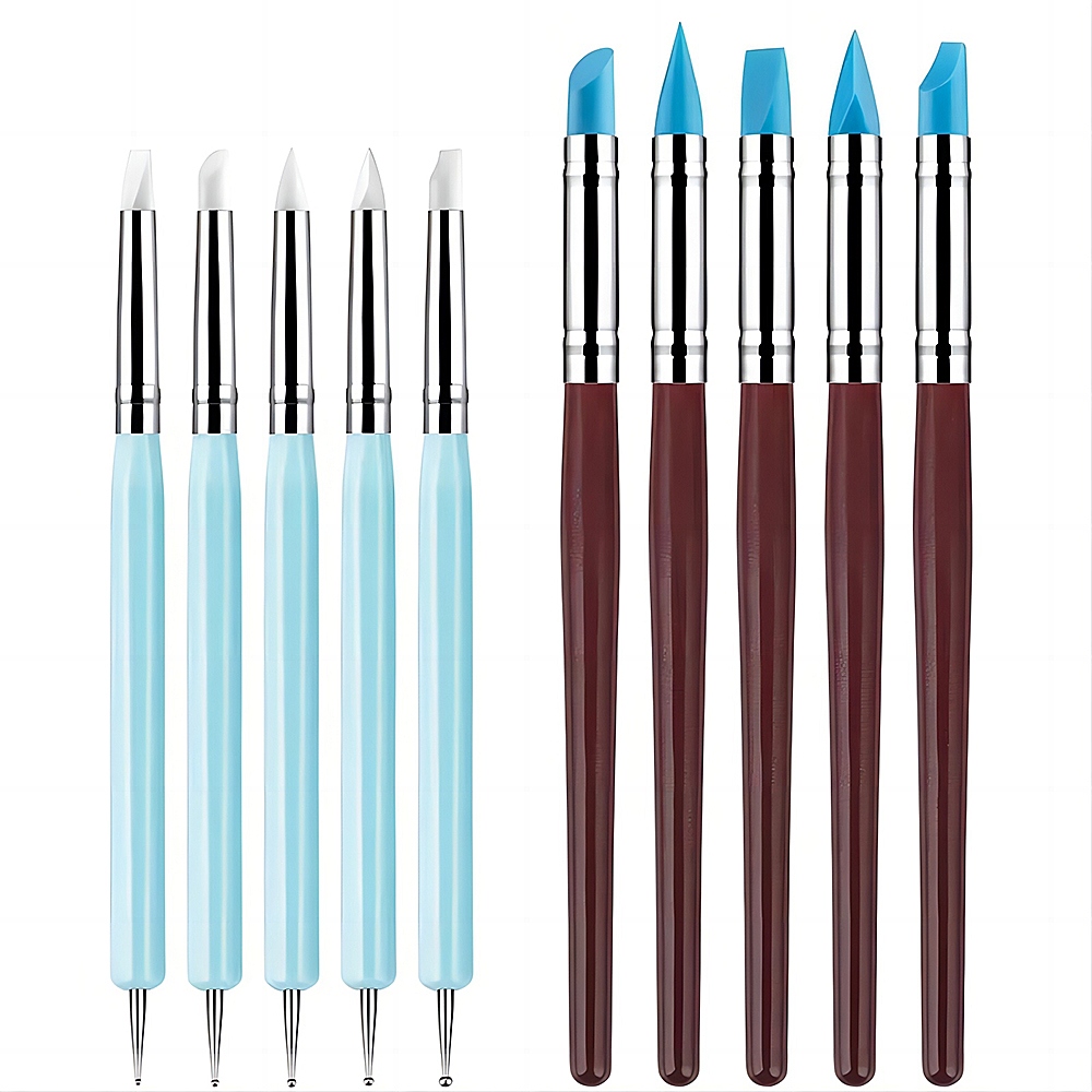 Nail Fan Brush - 5/10 Stuks Siliconen Klei Beeldhouwen Gereedschap