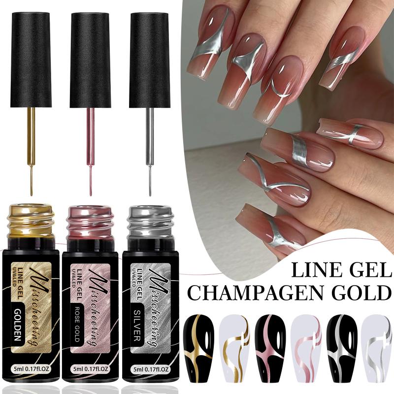 Nail Art Chrome - Gouden Zilveren Metallic Liner Gel Nagellak