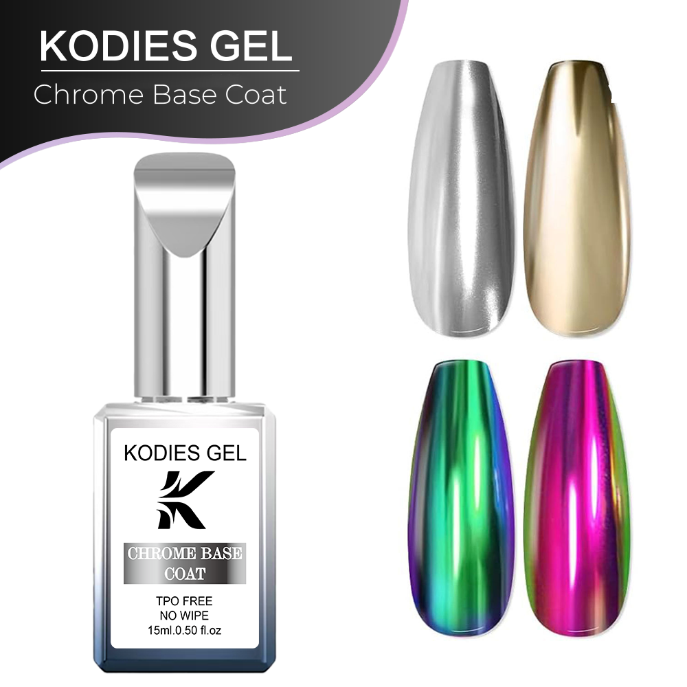 Nail Art Chrome - KODIES GEL Helder Chroom Basisjas Metallic