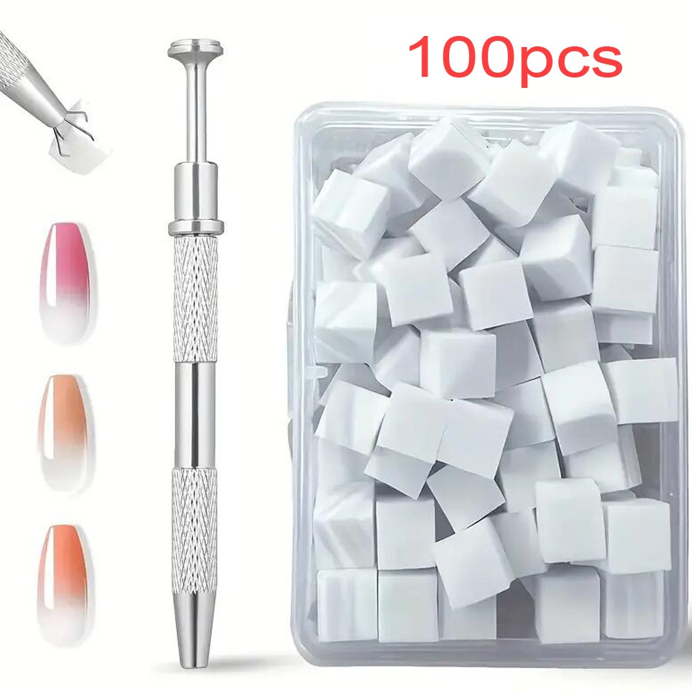 Nail Art Chrome - 50/100 Stuks Witte Mini Nagelspons Met