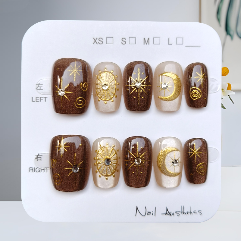 Nail Art Design - 10 stuks herfst en winter bruine
