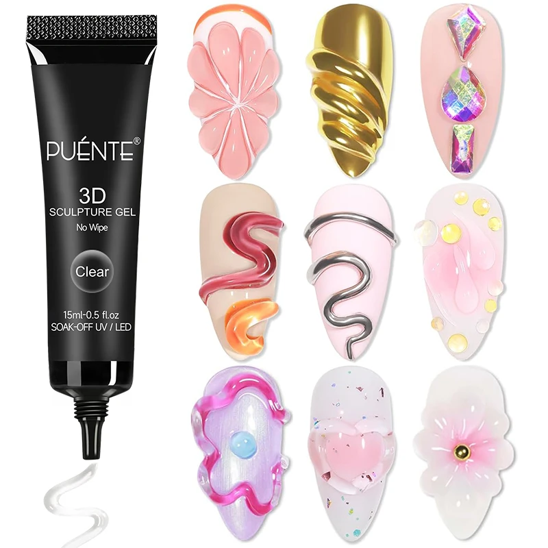 Nail Art Chrome - 15ML Clear 3D Geen Veeg Sculptuur