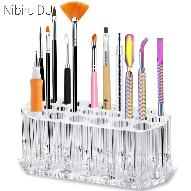Nail Fan Brush - 26-gaats acryl nagelborstels organisator nail art