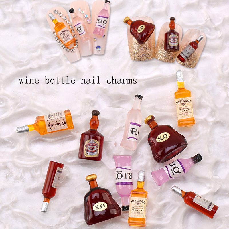 Nail Art Red Wine - 20 * stuks nieuwe wijnfles nagelbedels