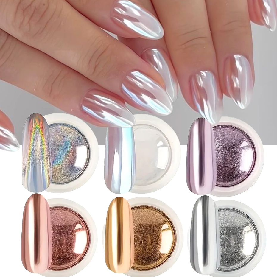 6 stuks chroom spiegelwit nage - Dip Powder Nail recensie en prijs