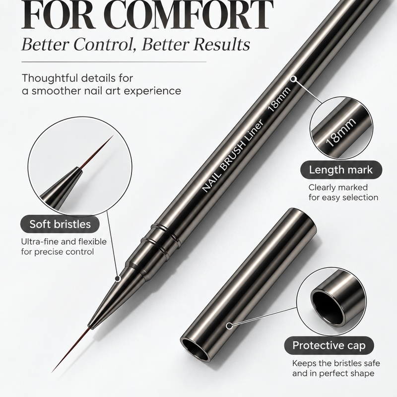 Ultrafijne nagellijnborstel 6- - Nail Fan Brush recensie en prijs