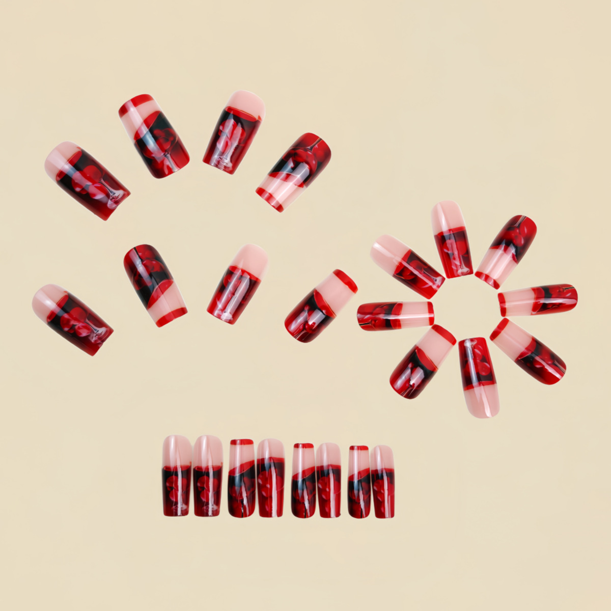 Middellange nepnagels voor dam - Nail Art Red Wine recensie en prijs