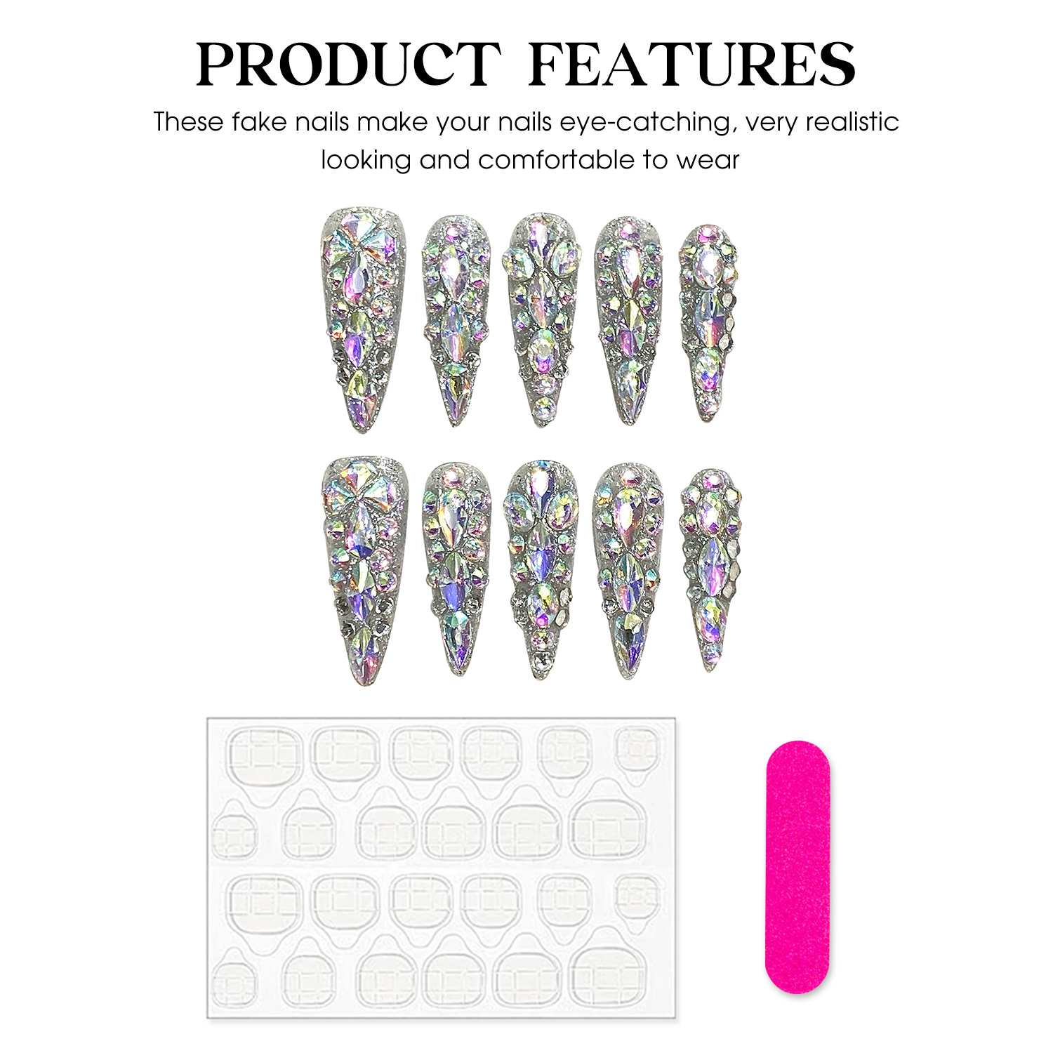 10 stuks handgemaakte pers op  - Nail Art Design recensie en prijs