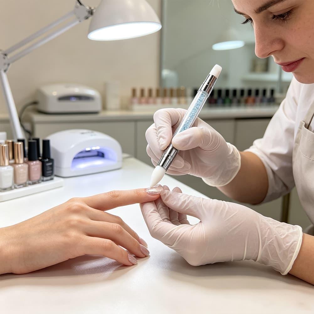 Nail Art Dubbelkop Siliconen P - Nail Fan Brush recensie en prijs