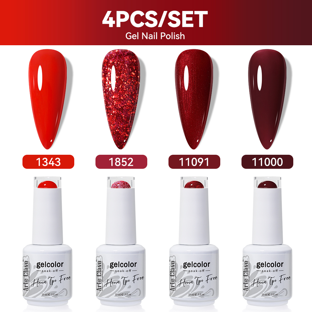 Arte Clavo 4-delige set gel na - Nail Art Red Wine recensie en prijs