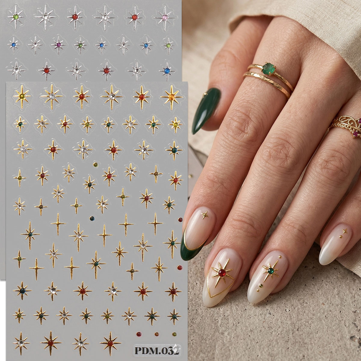 Gouden zilveren sterburst nage - Nail Art Ramadan recensie en prijs