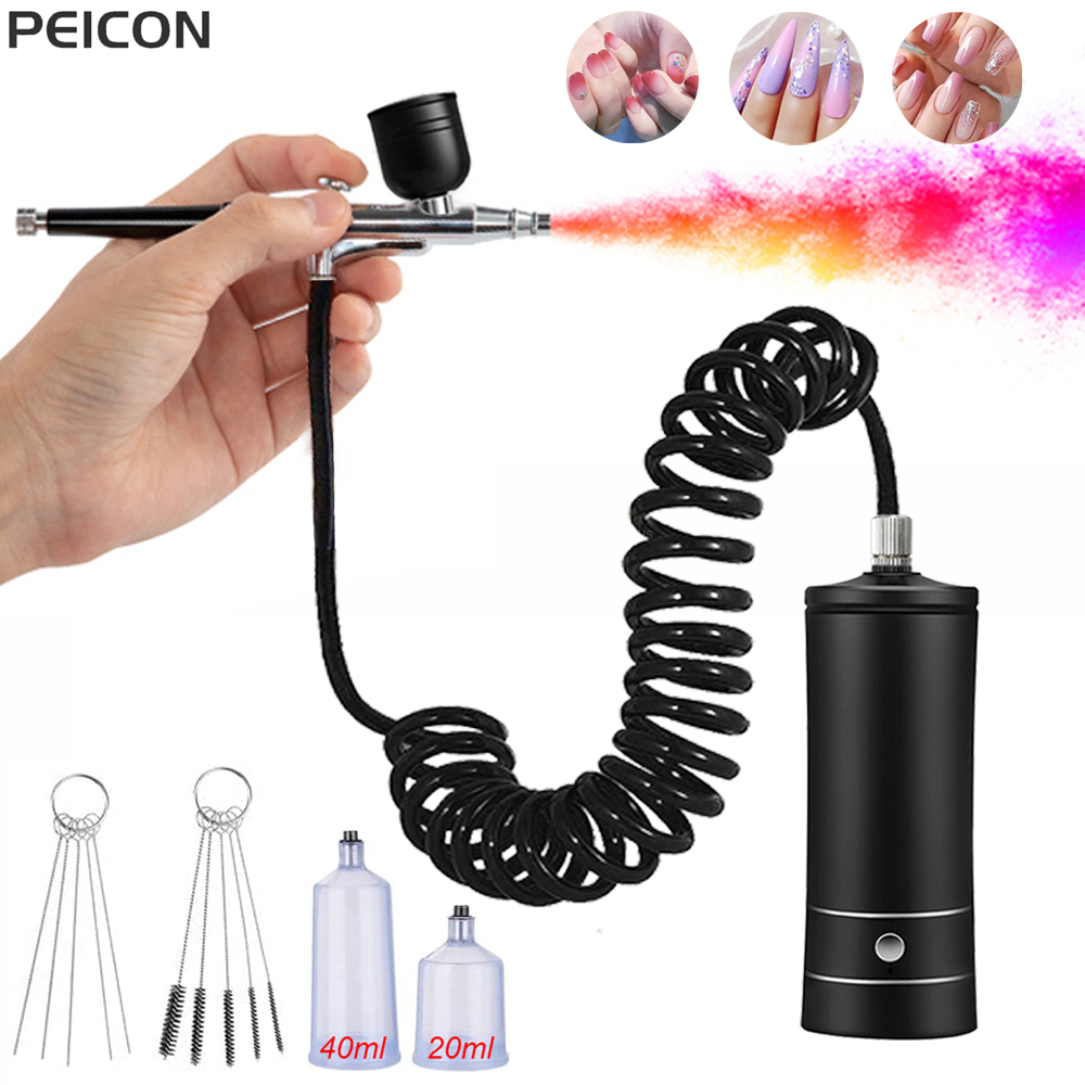 Airbrush-spijker met compresso - Nail Fan Brush recensie en prijs